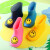 四季儿童雨鞋小黄鸭雨靴2-7岁 男童女童防滑防水雨鞋幼儿胶鞋 黄色字母 内长14CM 1-2岁左右