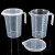 海斯迪克HKCL-530带盖塑料量杯带把手pp刻度烧杯透明测量计量杯20 500ml加盖-塑料量杯