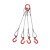 定制定制钢丝绳吊索具/压制钢丝绳组合吊具/起重吊钩索具/二肢三 2吨2米2腿美式货钩