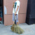 手工竹扫把无叶硬丝户外马路环卫庭院扫地扫帚工地小区清洁竹苕帚 铁丝带叶竹扫把