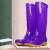 高筒加绒雨鞋雨靴防水鞋胶鞋套鞋水靴女时尚防滑中筒雨鞋 中筒紫色-鹿无绒 39