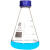 垒固 螺口三角烧瓶GL45蓝盖锥形瓶振荡摇瓶 螺旋盖三角瓶500ml250 垒固牌500ml（2个）GL45蓝盖