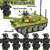 2024新品军事特种兵儿童积木人仔人偶特警车武器枪男孩子拼装玩具定制 85式坦克重装6人仔D款