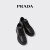 PRADA/普拉达【礼物】男士丝网印刷徽标饰皮革运动鞋鞋子 黑色 5.5