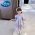 迪士尼（Disney）女宝宝艾莎连衣裙2024新款小女孩春季爱莎公主裙女中小童蛋糕裙子 蓝色 90cm