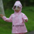 儿童雨衣背带雨裤连体安吉游戏服两用款防水全身男女童幼儿园套装 901粉色单上衣 L