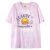 B.Duck小黄鸭女装短袖T恤夏季新款宽松流光炫彩针织酷t 粉红色 XL