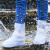鞋套防水防滑雨天硅胶雨靴套防雨户外鞋套男女加厚耐磨底雨天脚套 高筒白色[加厚耐磨-加倍耐磨] S[34-35]