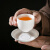 源淘窑 羊脂玉瓷茶杯垫杯托家用功夫茶垫陶瓷小茶托创意隔热茶道茶配件 羊脂玉杯垫B款6个装