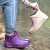 雨花泽 水鞋女雨靴短筒厨房防水防滑时尚款女式夏季软底室外雨鞋耐磨胶鞋子 紫色37码