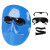 电焊面罩焊工眼镜轻便头戴耳戴烧焊氩弧焊防烤脸气焊透气防护面具 蓝色面罩+1副透明眼镜+1根绳