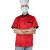 大杨C-001春夏季厨师服短袖上衣 红色 L码 食堂酒店后厨双排扣透气厨房工装 定制