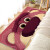 网红草莓熊卧室床边毯儿童卡通动漫客厅毯商用可裁剪防滑地毯 草莓熊002 50*80cm高端水晶绒
