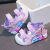 迪士尼女童凉鞋2024夏季儿童沙滩鞋小女孩公主鞋软底防滑宝宝鞋大童小孩 KD-2312紫色 25内长15.5CM
