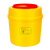 舒蔻(Supercloud) 圆形利器盒卫生所实验室医疗用锐器盒黄色废物垃圾桶 10L