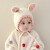贝娜茜婴儿帽子秋冬季6-12个月男女宝宝婴幼儿兔子护耳加厚针织毛线帽潮 兔兔耳朵-红色 6个月-2岁（44-50CM）