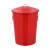 港羿 64L 红色 圆形 圆形分类垃圾桶户外大号可回收带轮收纳桶烤漆有盖铁桶小区果皮箱