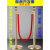 不锈钢挂绳一米线护栏 栏杆座 警戒线隔离带 钛金色迎宾礼宾柱 1.5米红麻绳