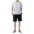 劳保佳 夏季新款套装 运动跑步篮球训练服 T恤短裤两件套 白色 XXXL