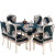悠客家餐桌椅子套罩欧式桌椅套布艺餐座椅椅套椅垫套装家用简约 深蓝色. 羊绒皇冠蓝欧 6坐垫+6靠背+130*180桌布