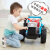 新款电动拖拉机儿童可坐人小男孩宝宝手扶双人遥控玩具车四轮汽车 豪华米色+皮座+双驱12V10A电瓶+ 双驱动