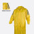 代尔塔407007连体雨衣PVC涂层带反光条加厚防水防雨透气工作服劳保雨衣雨披 黄色 L