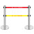 警示带式不锈钢伸缩围栏 5五米双层隔离带警戒线排队柱安全护栏杆 双层5米1根 组合底座重约8公斤
