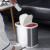 中环力安 北欧不锈钢垃圾桶分类方形脚踏式有盖厨房客厅创意废纸篓 方形白色