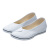 易美丽诺  LC0187 低帮白色护士平底坡跟软底帆布鞋女酒店医院美容院工作鞋  白色 36