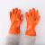 圣驰PVC浸塑颗粒加厚止滑棉绒内衬工业保护PVC浸塑手套 桔色止滑