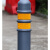 康迪普 橡胶警示柱PU弹力柱道路分道口路桩防撞反光柱隔离桩 80高橡胶黑色警示柱-绿膜													