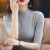 黛雅莫斯新款韩版女半高领修身短袖羊毛衫纯色套头五分袖毛衣简约打底衫 金驼色 S