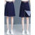 羽巴伦品牌休闲裙夏牛仔裙半身裙女小个子短裙假两件夏装裙裤五分短裤 蓝色 xl