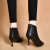 Pale memory品牌高跟短靴女2023年秋冬新款气质尖头细跟小跟单靴子真皮鞋 黑色（5公分绒里） 37