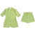 元乐申单/套装时尚西装套装女夏薄款西服外套高腰不规则裙裤短裤两件 绿色套装 L 建议110-123斤