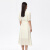 ZCEY飘蕾官方法式泡泡袖连衣裙女2024夏季新款甜美减龄气质收腰显瘦中 米白色 M