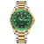 飞亚达（FIYTA）新款男士手表防水时尚商务潮流双日历夜光手表男士学生石英表 963间金绿面钢带款