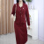 咀羙喜婆婆婚宴装平时可穿连衣裙女新款秋冬妈妈结婚礼服红色套装 红色 (外套+洋装) M (80-105斤)