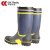 成楷科技（CK-Tech）高筒雨鞋 CKF-X003 钢包头防砸防刺穿 防水防滑 蓝灰黄 37码 