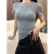 女短袖T恤正肩纯色显瘦百搭夏季修身小圆领上衣韩版简约时尚高阶 茉莉黄 S(70-95斤)
