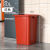商用无盖大垃圾桶30升40大号户外方形桶大容量厨房超大卫生桶 80L红色正方形无盖垃圾桶 送垃圾袋