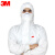 3M 4545白色带帽连体防护服 白色 xl 
