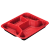 塑料盒子长方形 打包盒一次性餐盒长方形三格四格饭盒外卖快餐盒子塑料分格便当盒HZD 浅5格   [黑红1000套/1箱] +配6.5克