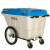 保洁清运车移动垃圾桶垃圾车手推车保洁车清运车移动户外带盖带轮 蓝白色400L