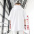 HKCZ中年男短袖连帽T恤T恤夏季加肥加大大码胖子装宽松上衣夏装帽衫士 白色 M 适合体重110-130斤