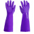 家务洗碗刷碗洗衣加绒保暖防水长胶手套工作耐磨加厚加长橡胶胶皮 紫色40cm(2双) XL