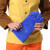 卓迪旭ZDX全皮电焊手套 牛皮材质 隔热耐磨耐高温 焊工烧焊防火阻燃 蓝色 XL