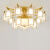 忆往昔新中式全铜客厅灯吸顶灯中国风国风简约大气铜灯祥云餐厅灯具LED 4+1头/圆形灯罩