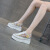 XMXE品牌内增高小白鞋女2024夏季新款百搭厚底亮片板鞋小众时尚休闲鞋 银色 33