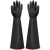卧虎藏龙 工业耐酸碱加长加厚耐磨手套抗腐蚀胶皮橡胶手套 防滑款 长袖55CM(2双装) 黑 
